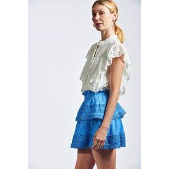 The Shirt Sleeveless Scarlett Cotton Top White Button Front Eyelet TS23J8003W XS - Picture 5 of 8